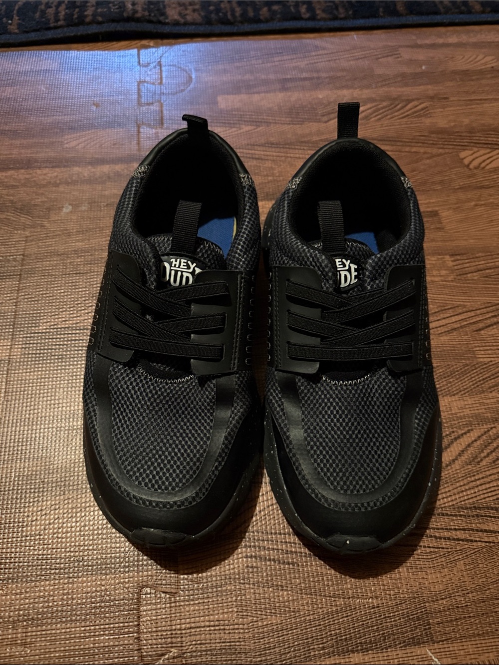 Hey Dude Black Athletic Slip-On Mesh Sneakers for Kids